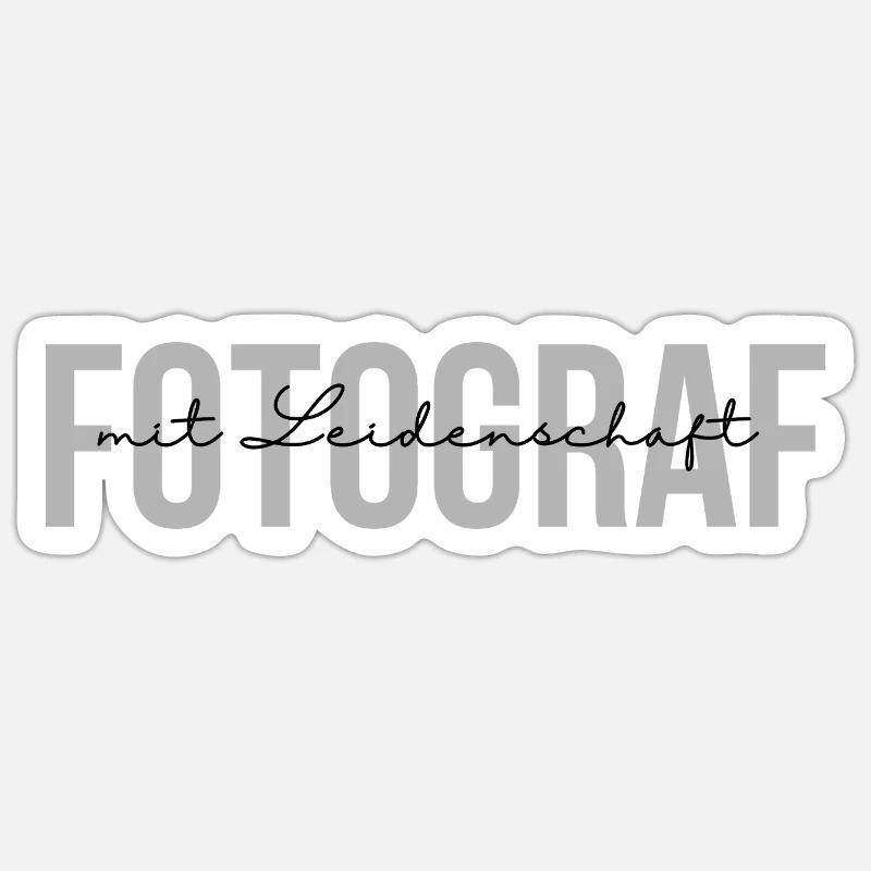Fotograf mit Leidenschaft (Black) - Sticker Größe S (10 x 10 cm) - Mattweiß