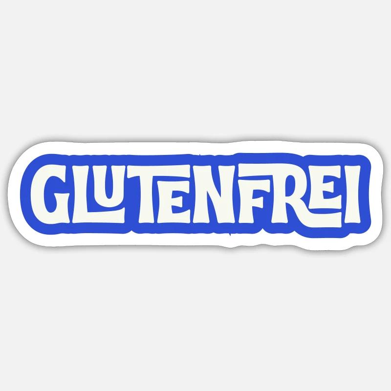 Glutenfrei Logo Blau Statement - Sticker Größe S (10 x 10 cm) - Mattweiß