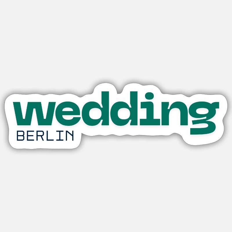 Wedding Berlin - Schönes, schlichtes Design - Sticker Größe S (10 x 10 cm) - Mattweiß