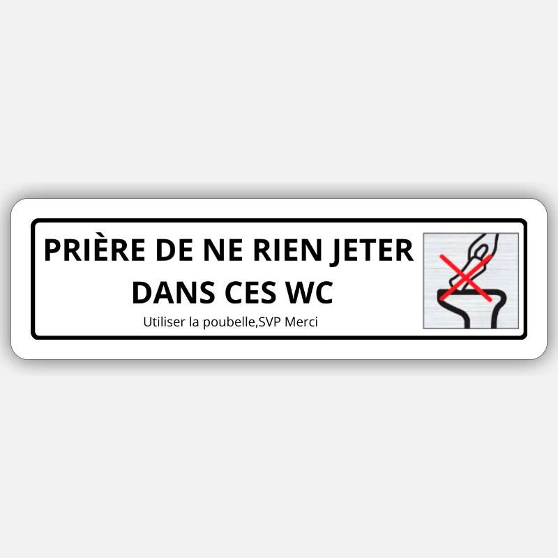 Panneau WC Propreté - Sticker taille S (10 x 10 cm) - blanc mat