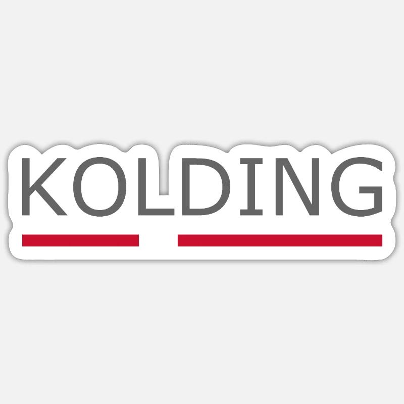 Kolding - Drapeau du Danemark - Danemark - Scandinavie - Sticker taille S (10 x 10 cm) - blanc mat