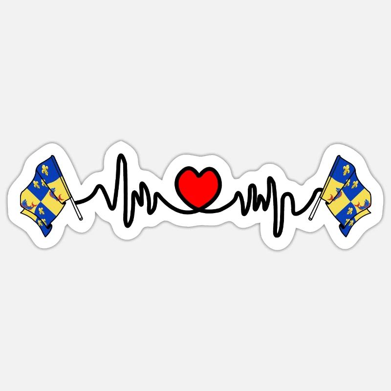 Fréquence cardiaque Dauphiné - Sticker taille S (10 x 10 cm) - blanc mat