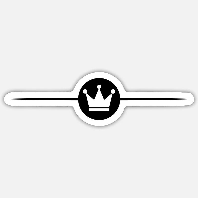 Krone Linie - Sticker Größe S (10 x 10 cm) - Mattweiß