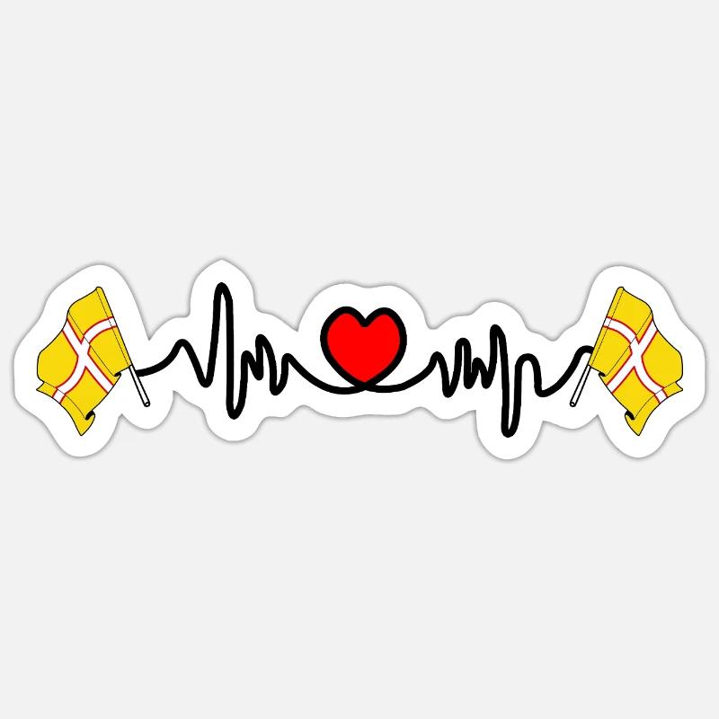 Dorset-Herzfrequenz - Sticker Größe S (10 x 10 cm) - Mattweiß