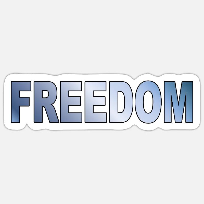Freedom Typografie Statement Design - Sticker Größe S (10 x 10 cm) - Mattweiß