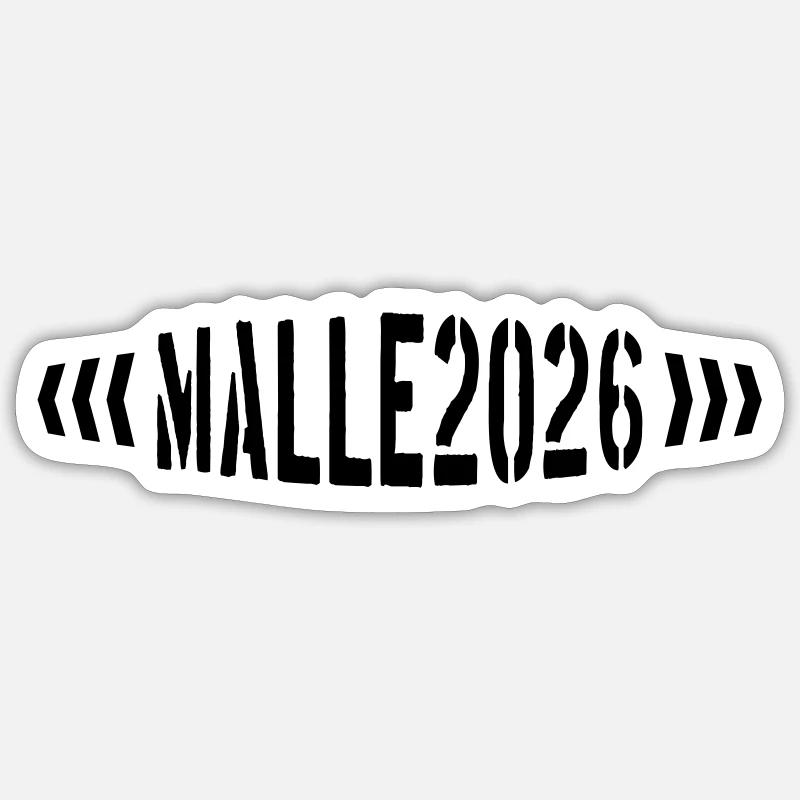 Malle 2026 - Sticker taille S (10 x 10 cm) - blanc mat
