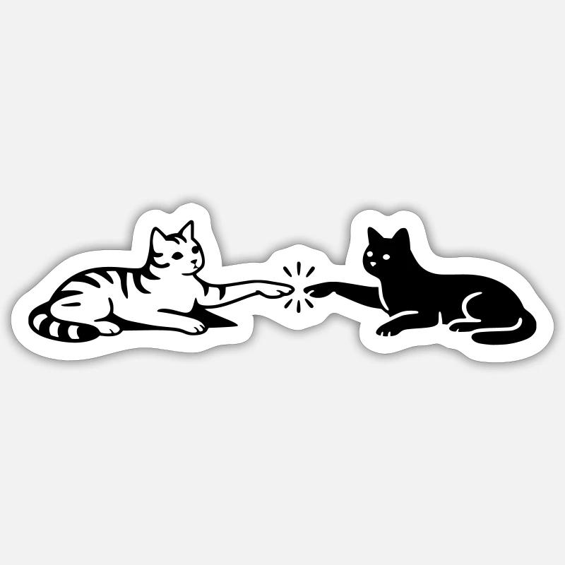 Cats Touch Paws Michelangelo Sticker size S (10 x 10 cm)