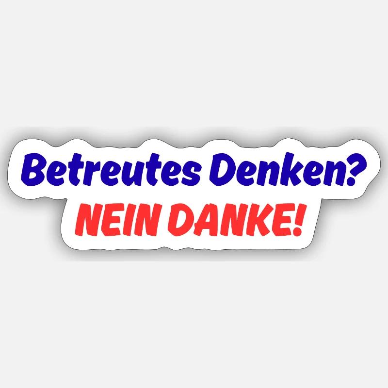 Pensée supervisée Non merci - Sticker taille S (10 x 10 cm) - blanc mat