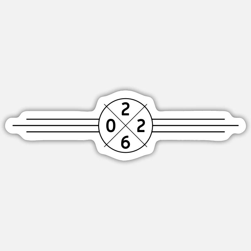 Ligne d’année 2026 - Sticker taille S (10 x 10 cm) - blanc mat