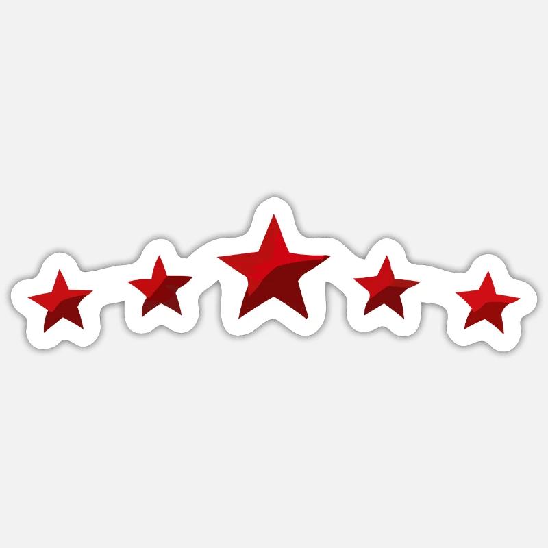 Graphique cinq étoiles de la rangée Étoile Rouge Sticker taille S (10 x 10 cm)