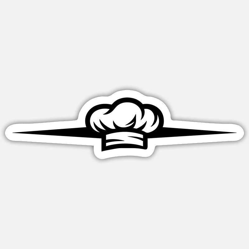 Chef's Hat Symbol Chef Line - Sticker size S (10 x 10 cm) - white matte
