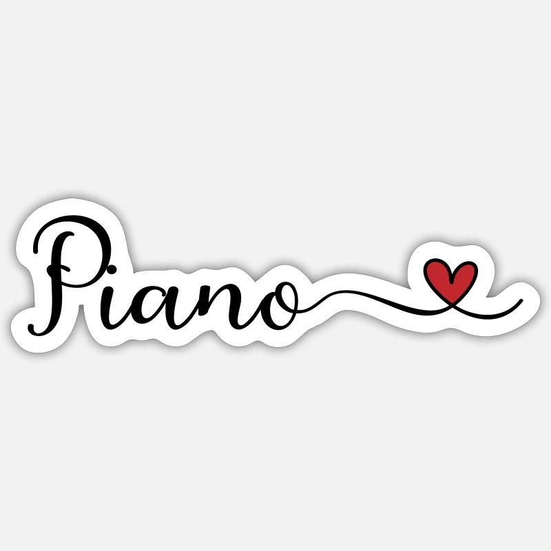 Piano - Sticker taille S (10 x 10 cm) - blanc mat