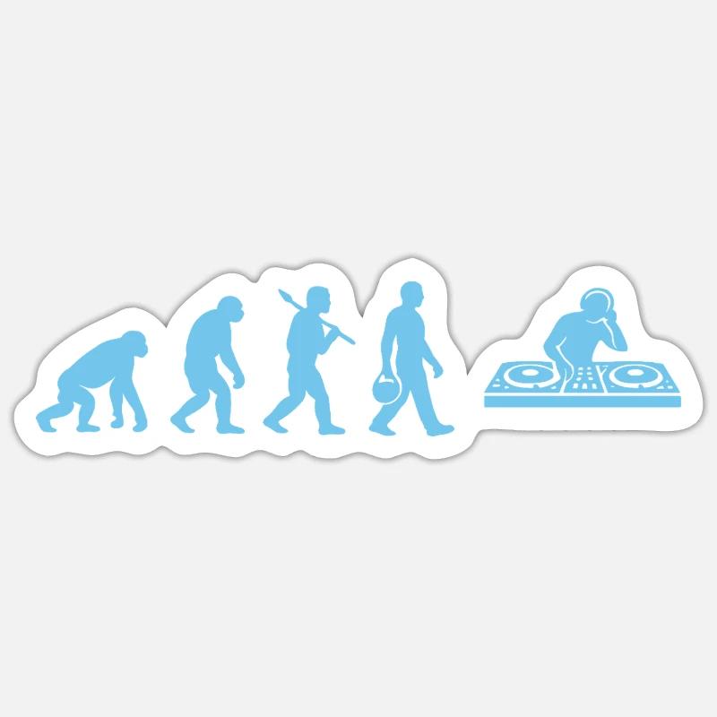 Evolution DJ Groove - Sticker size S (10 x 10 cm) - white matte