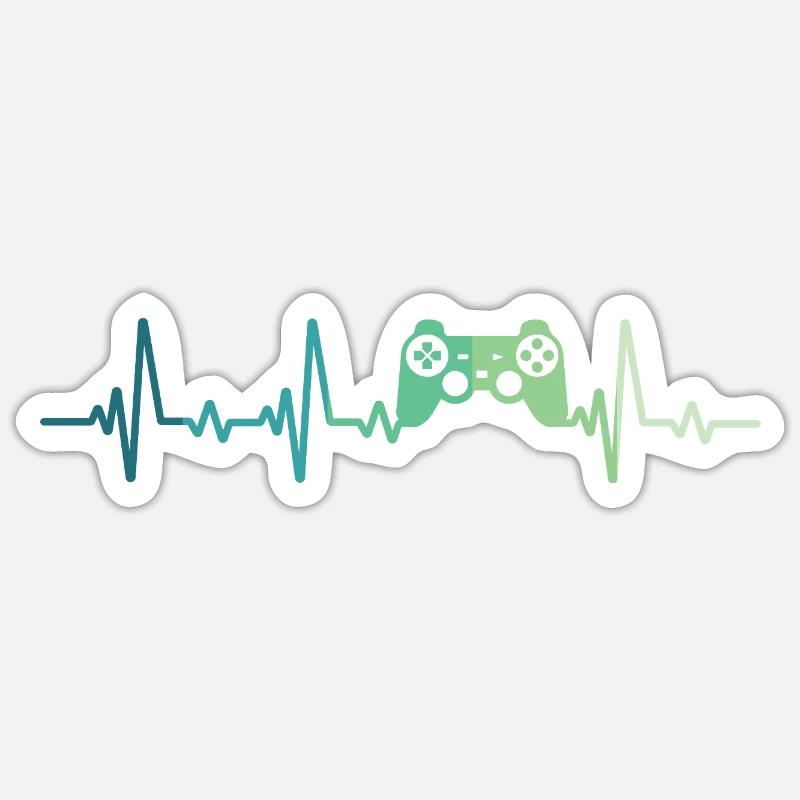 console controller heartbeat Gamer Sticker size S (10 x 10 cm)