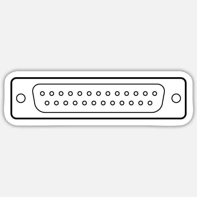 DB 25 Connector Parallel, Printer Sticker size S (10 x 10 cm)