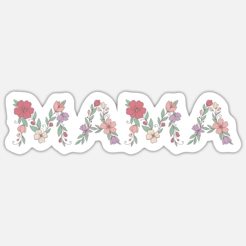 Mama Blumen Floral Schrift Beste Mutter Muttertag Sticker Größe S (10 x 10 cm)