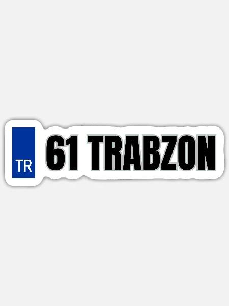 61 Trabzon Kennzeichen | Türkisches Kennzeichen - Sticker Größe S (10 x 10 cm) - Mattweiß