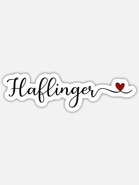 Haflinger Herz - Sticker Größe S (10 x 10 cm) - Mattweiß