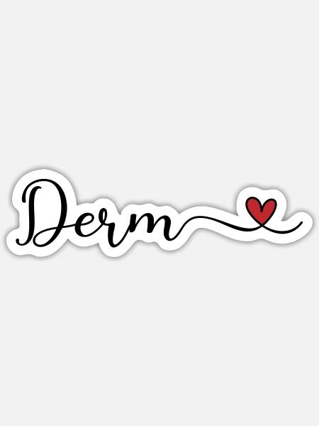 Dermatologe mit Herz - Sticker Größe S (10 x 10 cm) - Mattweiß