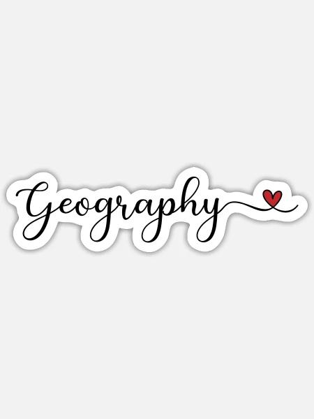 Geographie Herztypografie - Sticker Größe S (10 x 10 cm) - Mattweiß