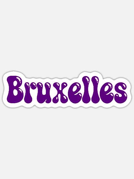 Brüsseler Purple Bubble Tippfehler - Sticker Größe S (10 x 10 cm) - Mattweiß