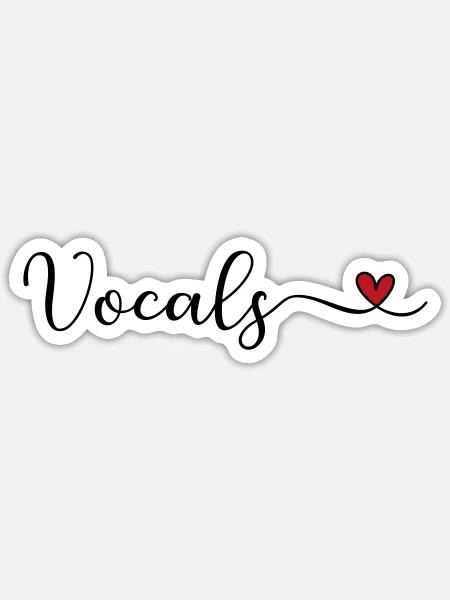 vocals - Sticker Größe S (10 x 10 cm) - Mattweiß