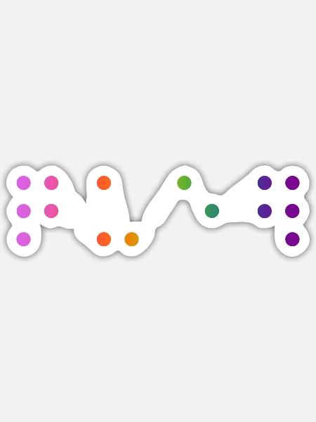 Queer-Kontraktierte Braille - Sticker Größe S (10 x 10 cm) - Mattweiß