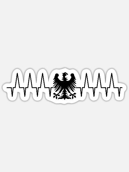 Die deutsche Frequenz - Sticker Größe S (10 x 10 cm) - Mattweiß