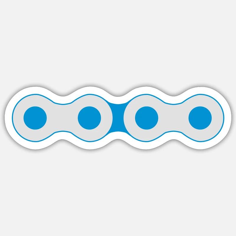 Fixie Kette - Sticker taille S (10 x 10 cm) - blanc mat