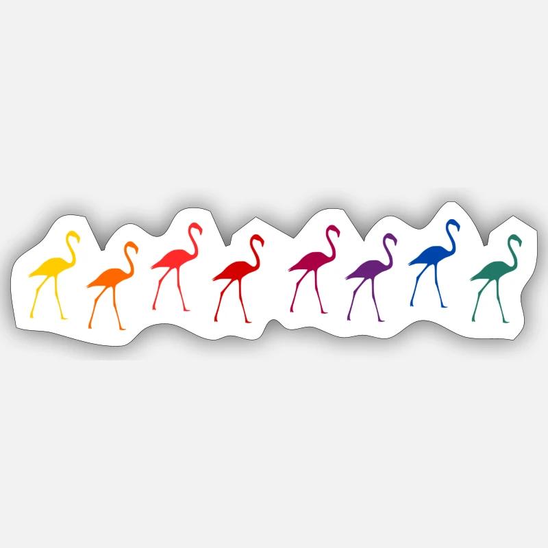 Flamingos - Sticker Größe S (10 x 10 cm) - Mattweiß
