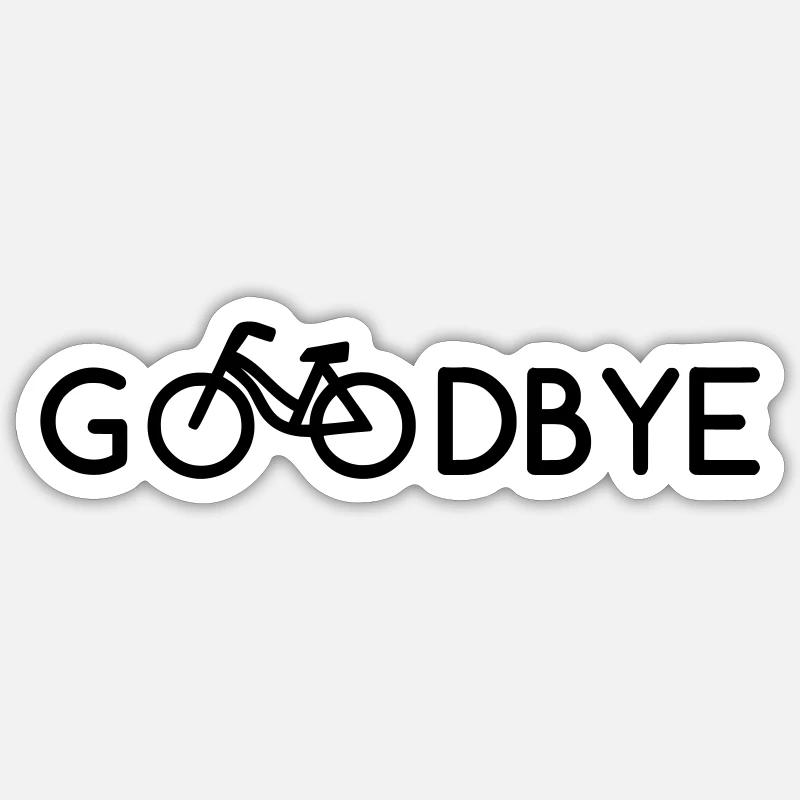 GOODBYE BICYCLE (v) - Sticker taille S (10 x 10 cm) - blanc mat