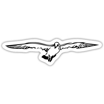 Möwe - Sticker Größe S (10 x 10 cm) - Mattweiß - Vorne