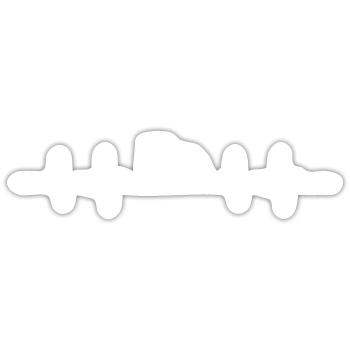 Heartbeat ECG line moose - Sticker size S (10 x 10 cm) - white matte - Front