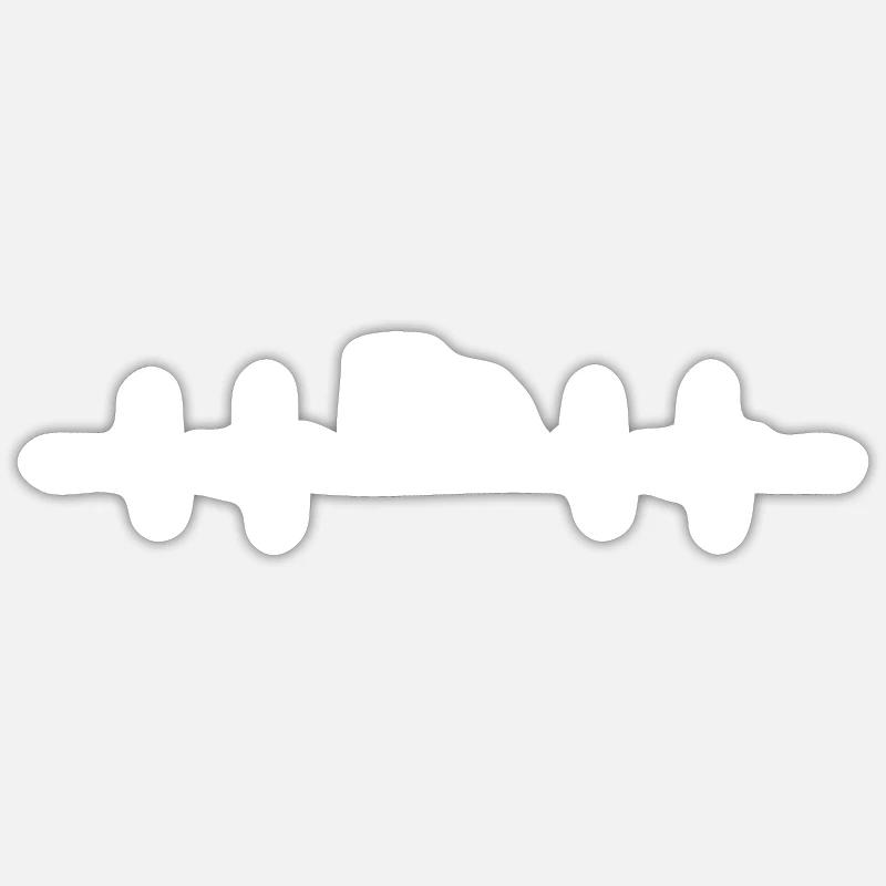 Herzschlag EKG Linie Elch - Sticker Größe S (10 x 10 cm) - Mattweiß