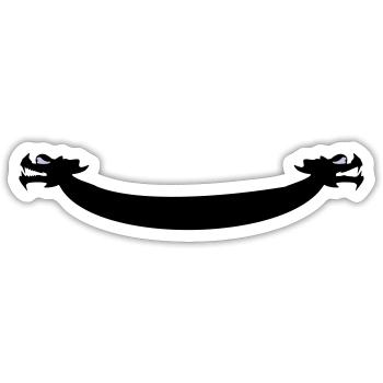 Drachenboot Drachenköpfe 2c - Sticker Größe S (10 x 10 cm) - Mattweiß - Vorne