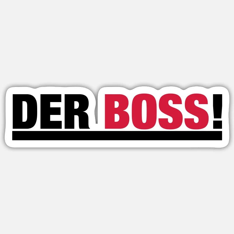 THE BOSS - Sticker size S (10 x 10 cm) - white matte
