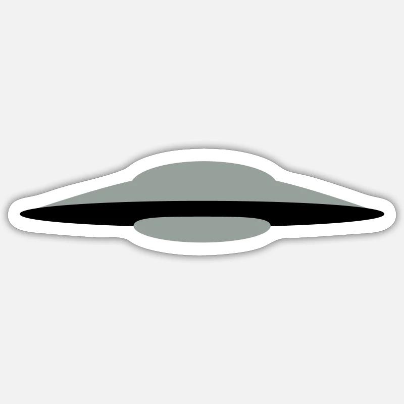 UFO soucoupe alien extraterrestre espace 2C. - Sticker taille S (10 x 10 cm) - blanc mat