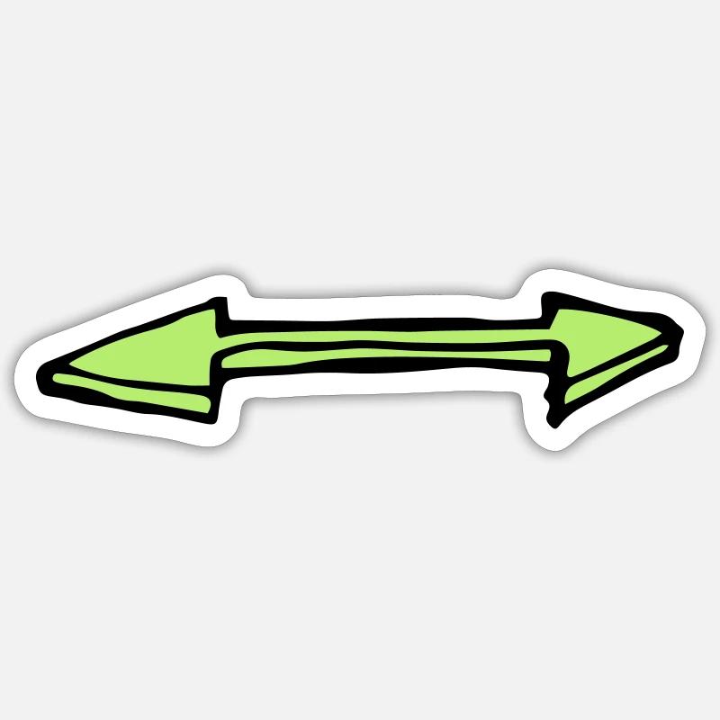 Green double arrow left and right Sticker size S (10 x 10 cm)