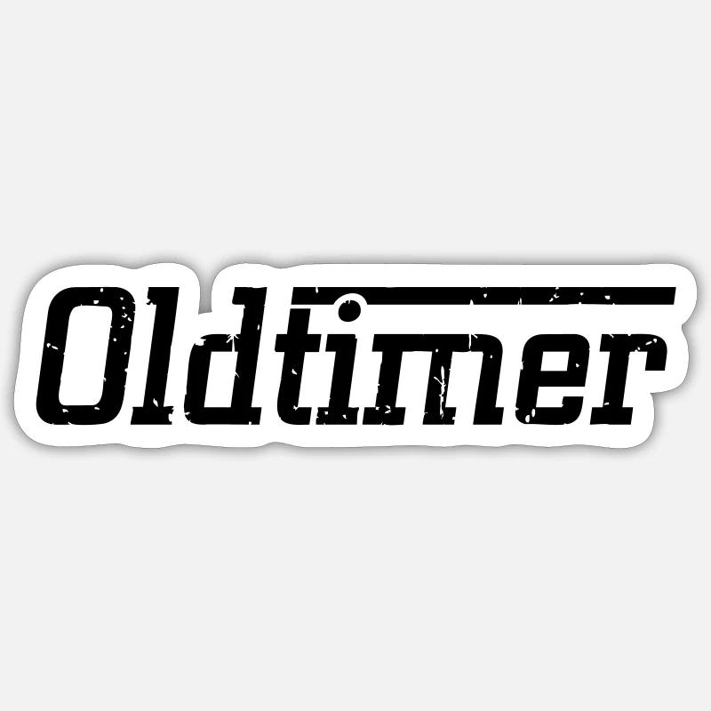Oldtimer Geschenk Alter Retro Vintage Auto Slogan Sticker Größe S (10 x 10 cm)