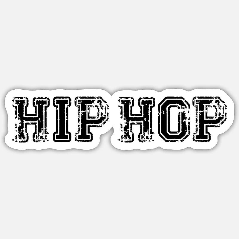 HIP HOP Rap Oldschool - Sticker size S (10 x 10 cm) - white matte