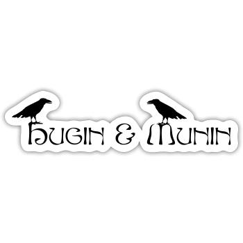Hugin & Munin (Odins Raben) - Sticker Größe S (10 x 10 cm) - Mattweiß - Vorne