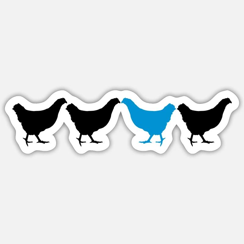Be Different Huhn - Sticker Größe S (10 x 10 cm) - Mattweiß