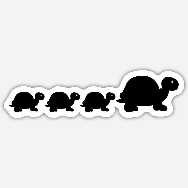 Tortue - Sticker taille S (10 x 10 cm) - blanc mat