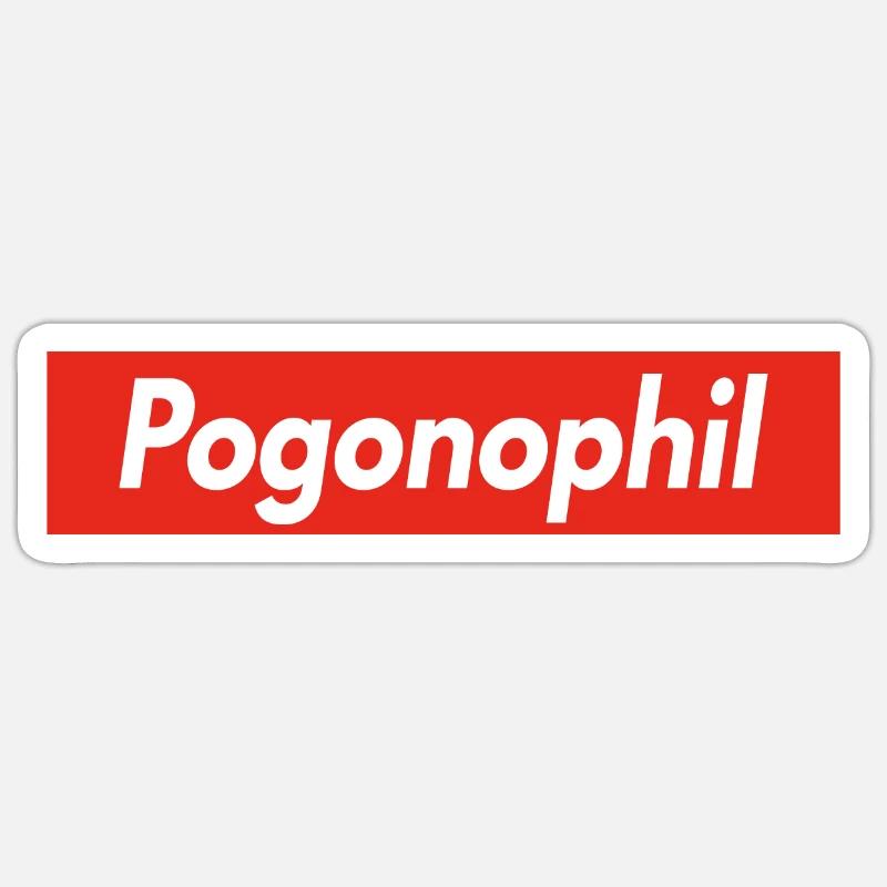 Pogonophil - Sticker size S (10 x 10 cm) - white matte