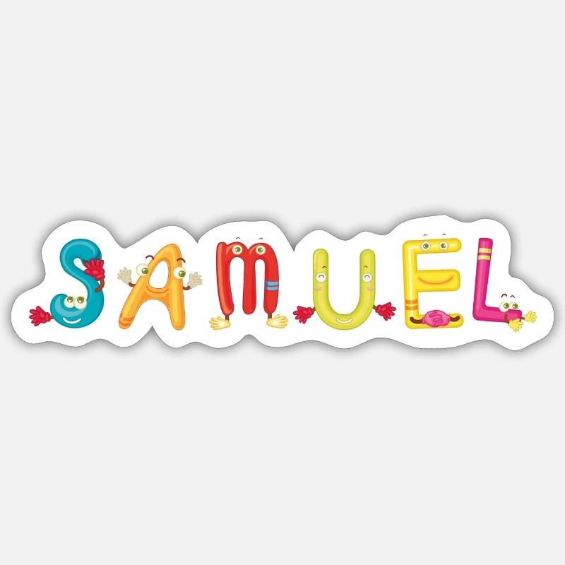 Samuel - Sticker taille S (10 x 10 cm) - blanc mat