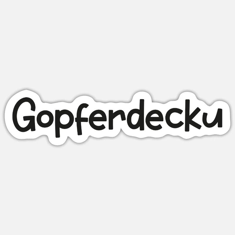 Schweizerdeutsch fluchen - Gopferdecku - Sticker Größe S (10 x 10 cm) - Mattweiß