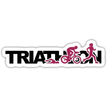 Triathlon femme 2 couleurs - Sticker taille S (10 x 10 cm) - blanc mat - Devant