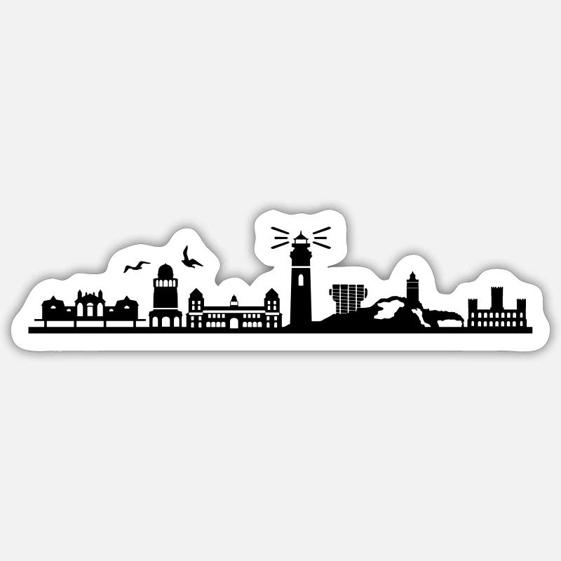 RÜGEN ÎLE D’OSTEE Phare Emblème Sticker taille S (10 x 10 cm)