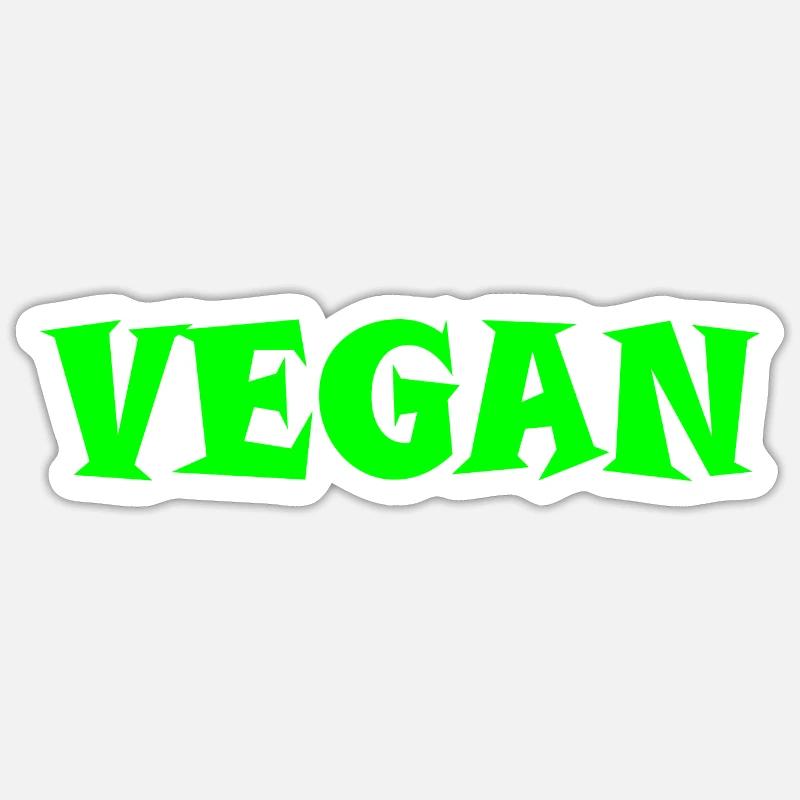 végétalien - Sticker taille S (10 x 10 cm) - blanc mat