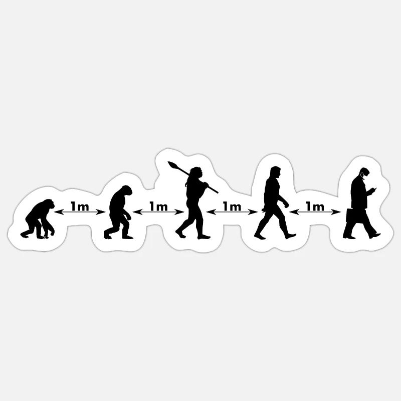 evolution covid 19 - Sticker size S (10 x 10 cm) - white matte